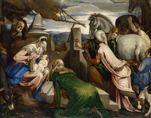 Aanbidding der Wijzen door Jacopo Bassano